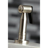 Concord Two-Handle 4-Hole Deck Mount Bridge Kitchen Faucet with Brass Side Sprayer