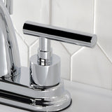 Manhattan Two-Handle 3-Hole Deck Mount 4" Centerset Bathroom Faucet with Brass Pop-Up