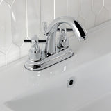 Elinvar Double-Handle 3-Hole Deck Mount 4-Inch Centerset Bathroom Faucet with Brass Pop-Up