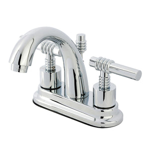 Milano Two-Handle 3-Hole Deck Mount 4" Centerset Bathroom Faucet with Brass Pop-Up