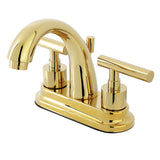 Manhattan Two-Handle 3-Hole Deck Mount 4" Centerset Bathroom Faucet with Brass Pop-Up