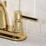 Concord Double-Handle 3-Hole Deck Mount 4-Inch Centerset Bathroom Faucet with Brass Pop-Up