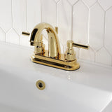 Elinvar Two-Handle 3-Hole Deck Mount 4" Centerset Bathroom Faucet with Brass Pop-Up