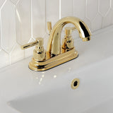 Elinvar Two-Handle 3-Hole Deck Mount 4" Centerset Bathroom Faucet with Brass Pop-Up