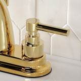 Elinvar Two-Handle 3-Hole Deck Mount 4" Centerset Bathroom Faucet with Brass Pop-Up