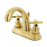 Elinvar Double-Handle 3-Hole Deck Mount 4-Inch Centerset Bathroom Faucet with Brass Pop-Up