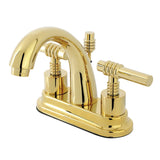 Milano Double-Handle 3-Hole Deck Mount 4-Inch Centerset Bathroom Faucet with Brass Pop-Up