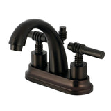 Milano Double-Handle 3-Hole Deck Mount 4-Inch Centerset Bathroom Faucet with Brass Pop-Up