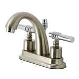 Milano Double-Handle 3-Hole Deck Mount 4-Inch Centerset Bathroom Faucet with Brass Pop-Up