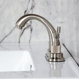 Convergent Two-Handle 3-Hole Deck Mount 4" Centerset Bathroom Faucet with Knurled Handle and Brass Pop-Up Drain