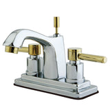 Concord Double-Handle 3-Hole Deck Mount 4-Inch Centerset Bathroom Faucet with Brass Pop-Up