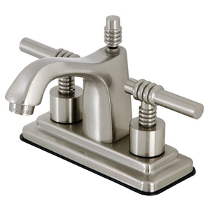 Milano Double-Handle 3-Hole Deck Mount 4-Inch Centerset Bathroom Faucet with Brass Pop-Up