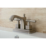 Milano Double-Handle 3-Hole Deck Mount 4-Inch Centerset Bathroom Faucet with Brass Pop-Up