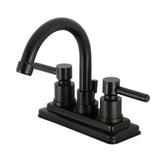 Concord Double-Handle 3-Hole Deck Mount 4-Inch Centerset Bathroom Faucet with Brass Pop-Up