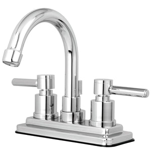 Concord Double-Handle 3-Hole Deck Mount 4-Inch Centerset Bathroom Faucet with Brass Pop-Up