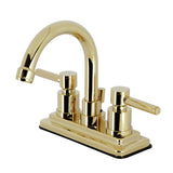 Concord Double-Handle 3-Hole Deck Mount 4-Inch Centerset Bathroom Faucet with Brass Pop-Up