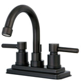 Concord Double-Handle 3-Hole Deck Mount 4-Inch Centerset Bathroom Faucet with Brass Pop-Up