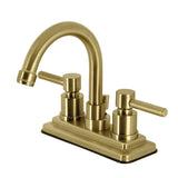 Concord Double-Handle 3-Hole Deck Mount 4-Inch Centerset Bathroom Faucet with Brass Pop-Up