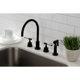 Kaiser Widespread Kitchen Faucet with Brass Sprayer