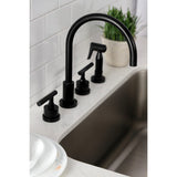 Kaiser Widespread Kitchen Faucet with Brass Sprayer