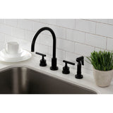 Kaiser Widespread Kitchen Faucet with Brass Sprayer