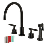 Kaiser Widespread Kitchen Faucet with Brass Sprayer