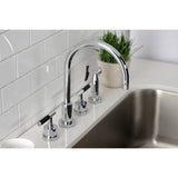 Kaiser Widespread Kitchen Faucet with Brass Sprayer