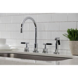 Kaiser Widespread Kitchen Faucet with Brass Sprayer