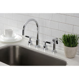 Kaiser Widespread Kitchen Faucet with Brass Sprayer