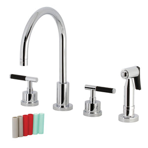 Kaiser Widespread Kitchen Faucet with Brass Sprayer