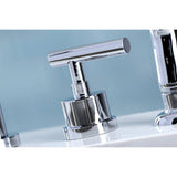 Manhattan Two-Handle 4-Hole Deck Mount Widespread Kitchen Faucet with Plastic Sprayer