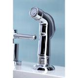 Concord Two-Handle 4-Hole Deck Mount Widespread Kitchen Faucet with Plastic Sprayer