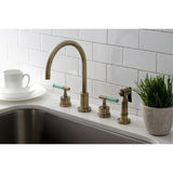 Kaiser Widespread Kitchen Faucet with Brass Sprayer