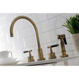 Kaiser Widespread Kitchen Faucet with Brass Sprayer