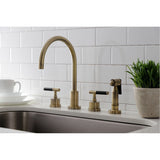 Kaiser Widespread Kitchen Faucet with Brass Sprayer