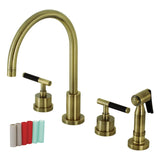 Kaiser Widespread Kitchen Faucet with Brass Sprayer