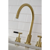 Kaiser Widespread Kitchen Faucet with Brass Sprayer