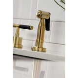 Kaiser Widespread Kitchen Faucet with Brass Sprayer