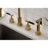 Kaiser Widespread Kitchen Faucet with Brass Sprayer