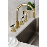 Kaiser Widespread Kitchen Faucet with Brass Sprayer