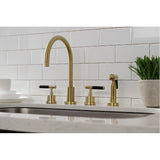 Kaiser Widespread Kitchen Faucet with Brass Sprayer