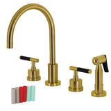 Kaiser Widespread Kitchen Faucet with Brass Sprayer