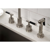 Kaiser Widespread Kitchen Faucet with Brass Sprayer