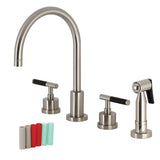 Kaiser Widespread Kitchen Faucet with Brass Sprayer