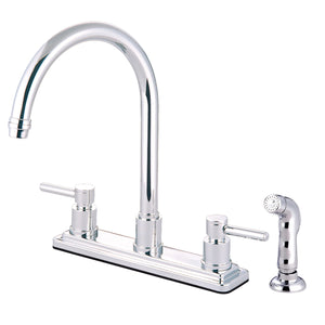 Concord Two-Handle 4-Hole 8" Centerset Kitchen Faucet with Side Sprayer