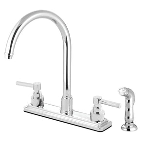 Elinvar Two-Handle 4-Hole 8" Centerset Kitchen Faucet with Side Sprayer