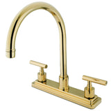 Manhattan Two-Handle 3-Hole 8" Centerset Kitchen Faucet