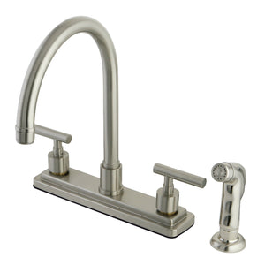 Manhattan Two-Handle 4-Hole 8" Centerset Kitchen Faucet with Side Sprayer