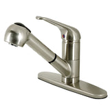 Single-Handle 1-or-3 Hole Deck Mount Pull-Out Sprayer Kitchen Faucet