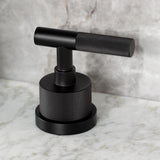 Convergent Two-Handle 3-Hole Deck Mount Widespread Bathroom Faucet with Knurled Handle and Brass Pop-Up